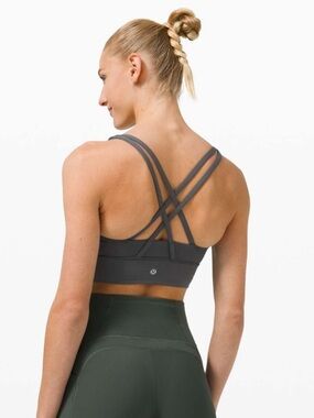 Lululemon Energy Longline Bra Medium Support B–D Cups Graphite Grey 10